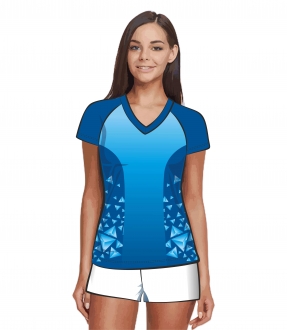 Футболка женская 204 рукав короткий реглан расцветка2 синяя